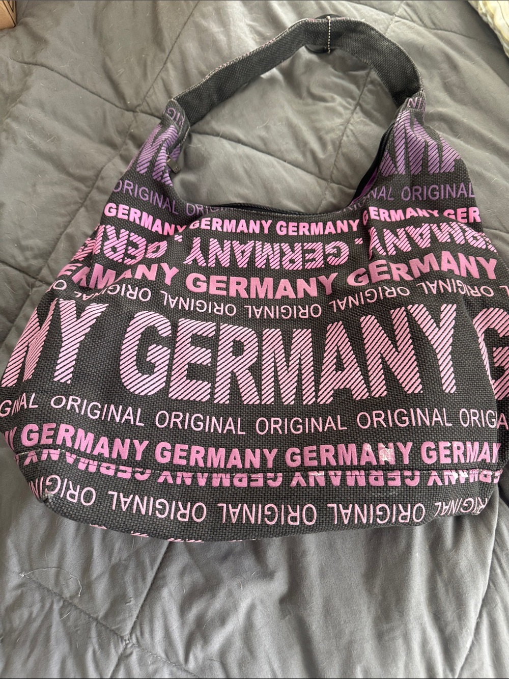 Black & Pink 'Germany' Pattern Shoulder Bag